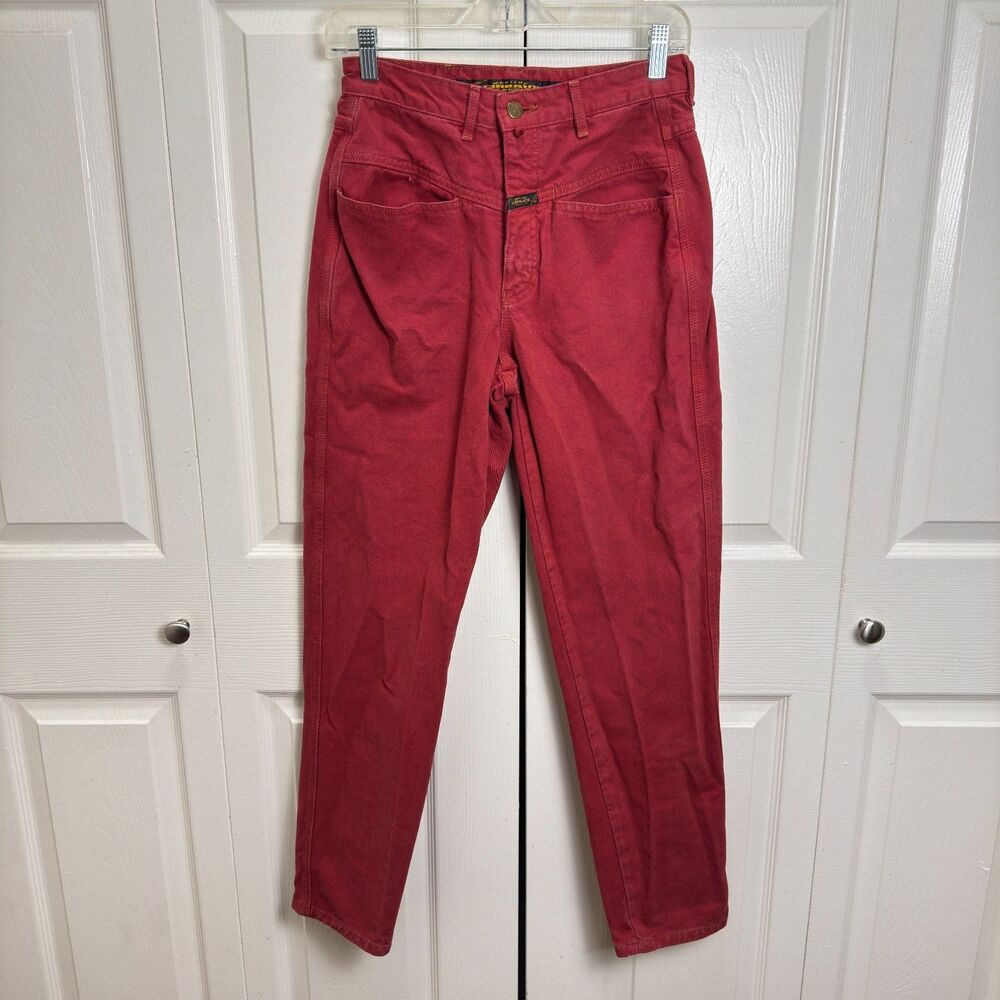 Vintage Marithe Girbaud Red High-Rise Tapered Jeans Sz 9/10